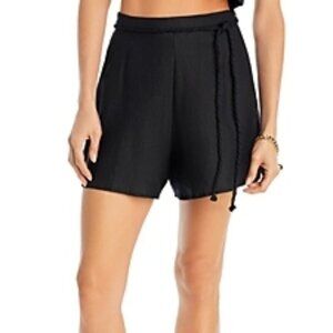 Faithfull the Brand Felia Linen Shorts High Waist Women's Size XS Black